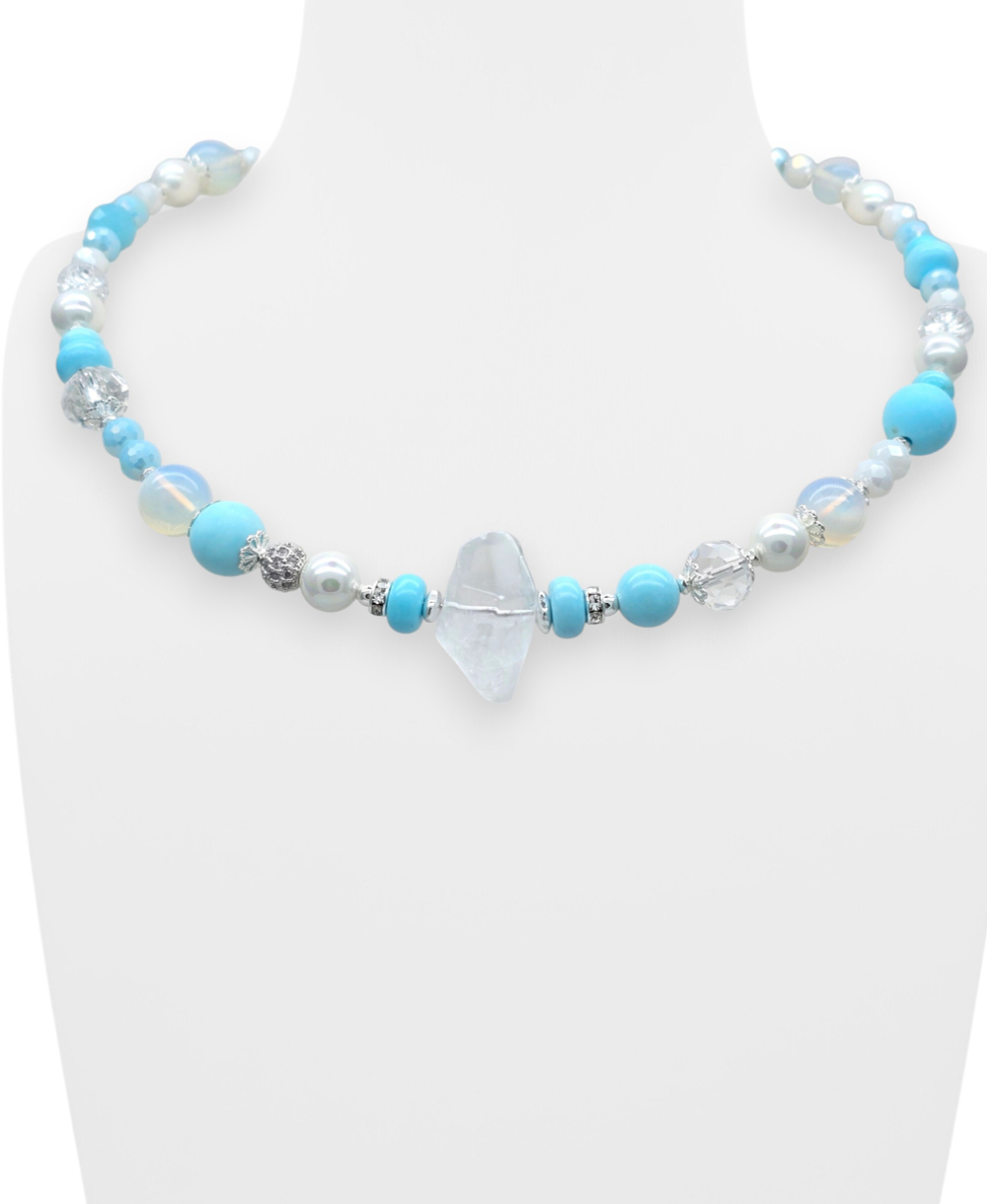 91002727 Колье Роман с камнем