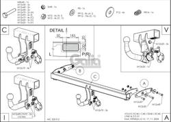 Фаркоп оцинкованный для Volvo XC40 /C40 быстросъемное крепление шара, Galia.V094C