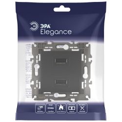 14-4110-05 ЭРА Устройство зарядное USB, 230В/5В-2100мА, IP20, Эра Elegance, антрацит | Эра Elegance