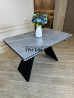 Кухонный раскладной стол "Хилтон", серый мрамор