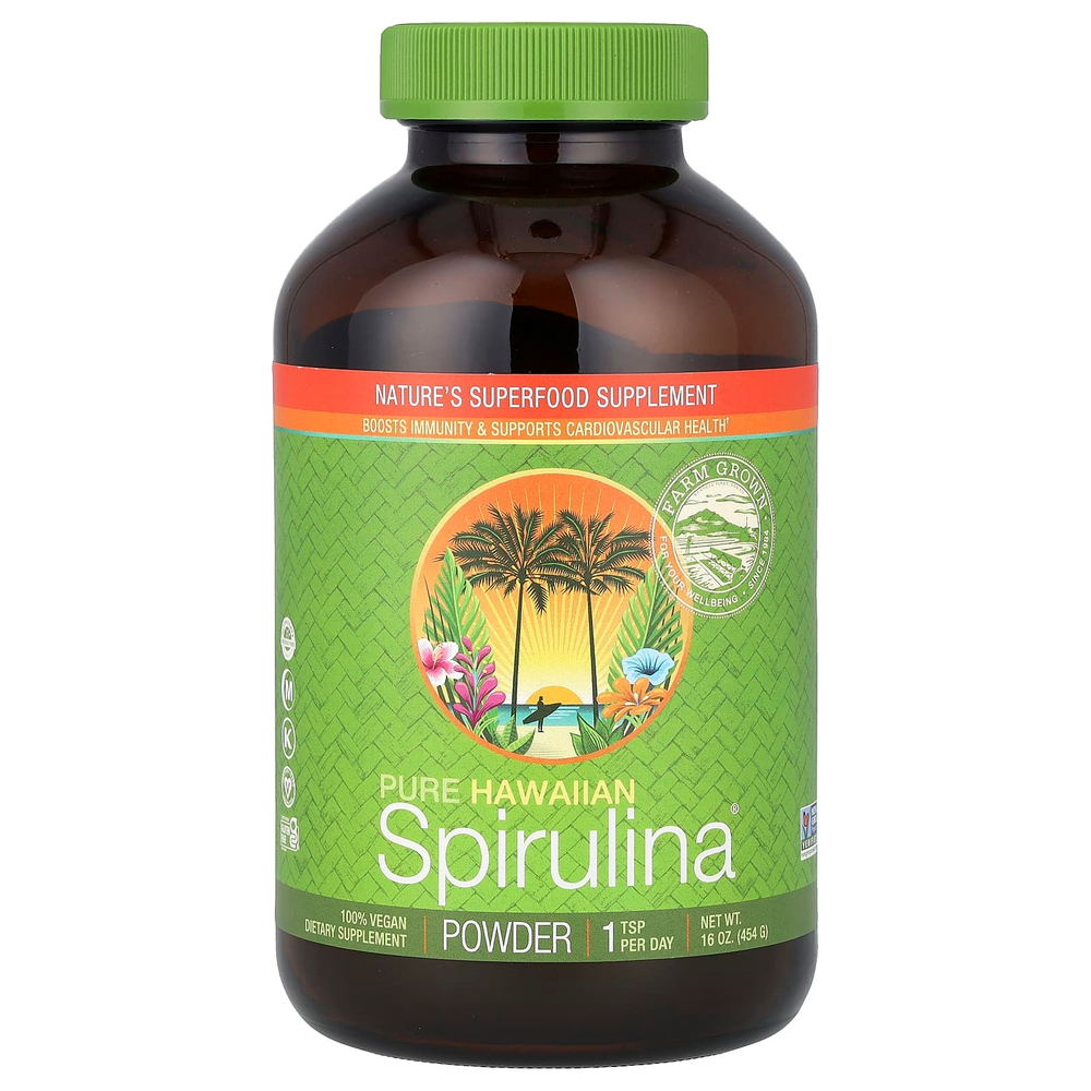 Nutrex Hawaii, Pure Hawaiian Spirulina, гавайская спирулина в порошке, 454 г (16 унций)