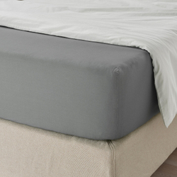 IKEA ULLVIDE  (ИКЕА УЛЛВИДЕ)  -  Простыня на резинке, серая, 90x200 см