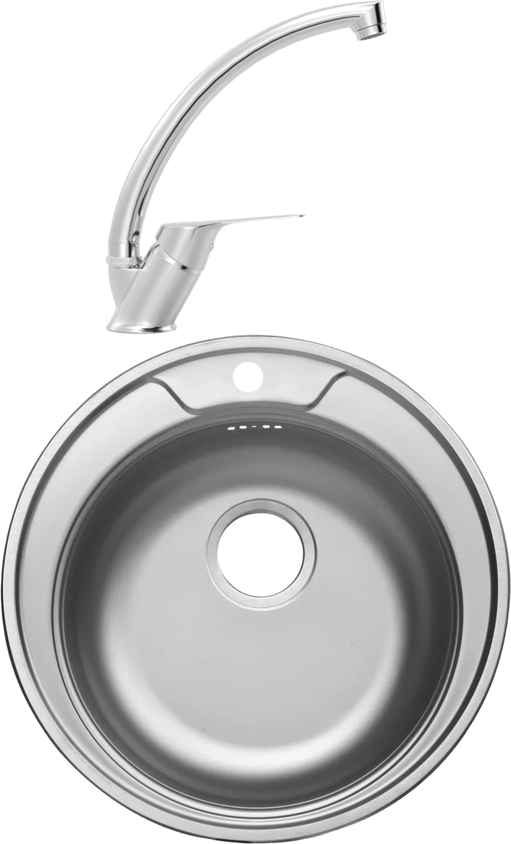 Комплект Мойка Domaci Равенна Rite DFA 500 (6) TG + Смеситель MEGA Mega MG-BMK016, хром