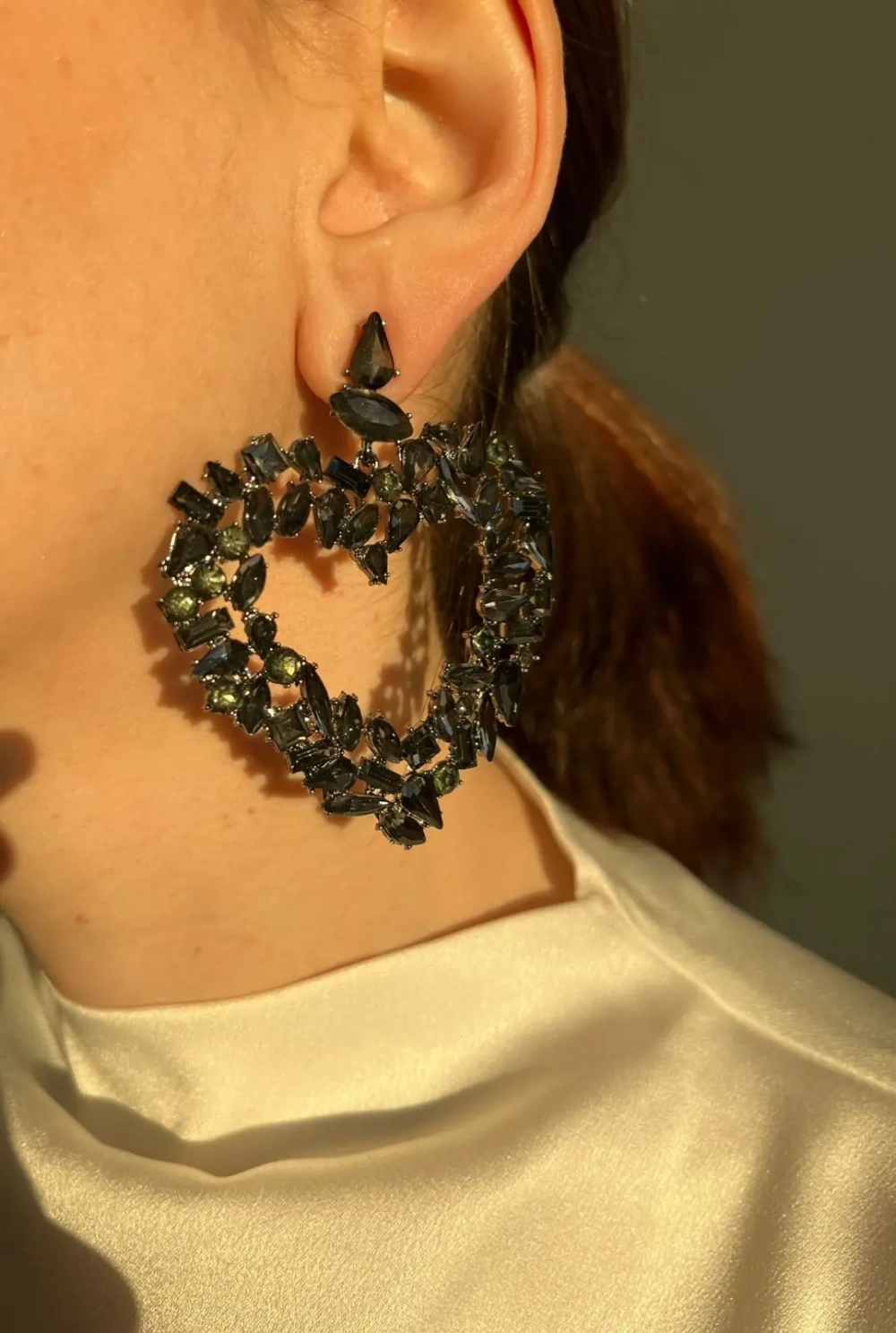 Серьги Black Green Cold Heart