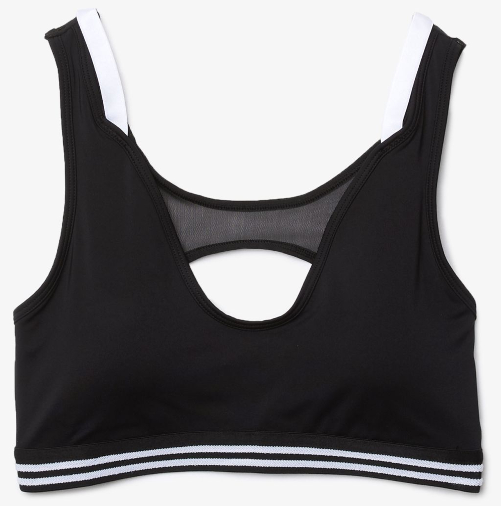 ТОП теннисный Lacoste Contrast Accents And Cut-Outs Sports Bra - черный