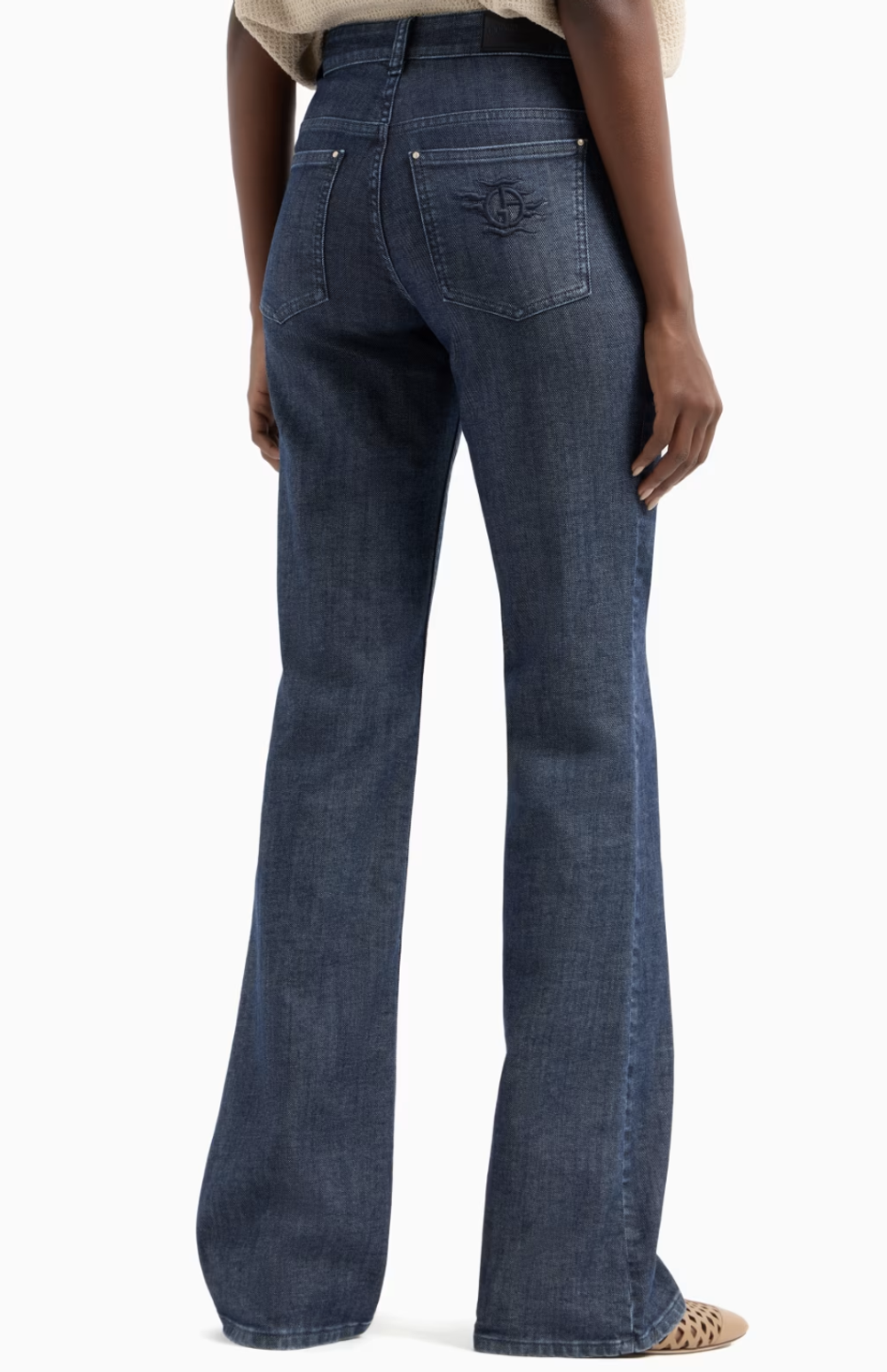 Расклешенные эластичные брюки с пятью карманами из коллекции Denim Giorgio Armani