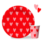 Тарелки бумажные «Сердечки», 18 см, 6 шт