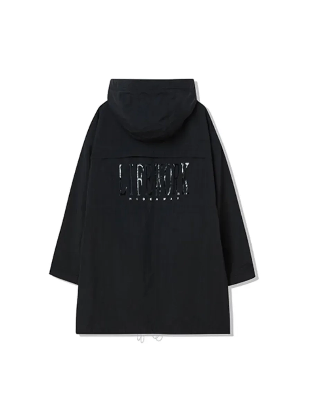 Удлиненная ветровка с капюшоном