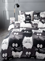 Постельное белье Евро полисатин «Павлайн», Коты компания