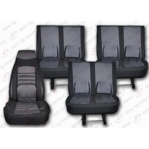 Чехлы на сиденье /Г-3302, 2217/ 7 мест. Жаккард серый (Газелист52)
