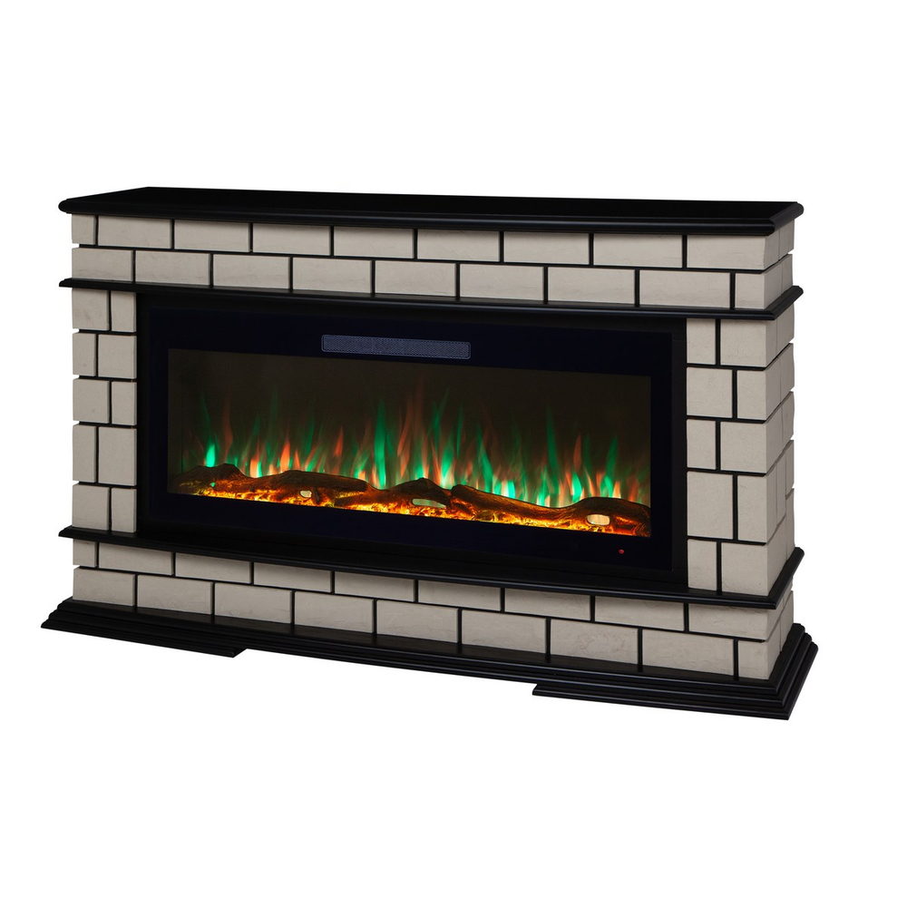 Электрокамин RealFlame Fiero 42 AO античный дуб c Diamond 42, с муляжом дров и кристаллами