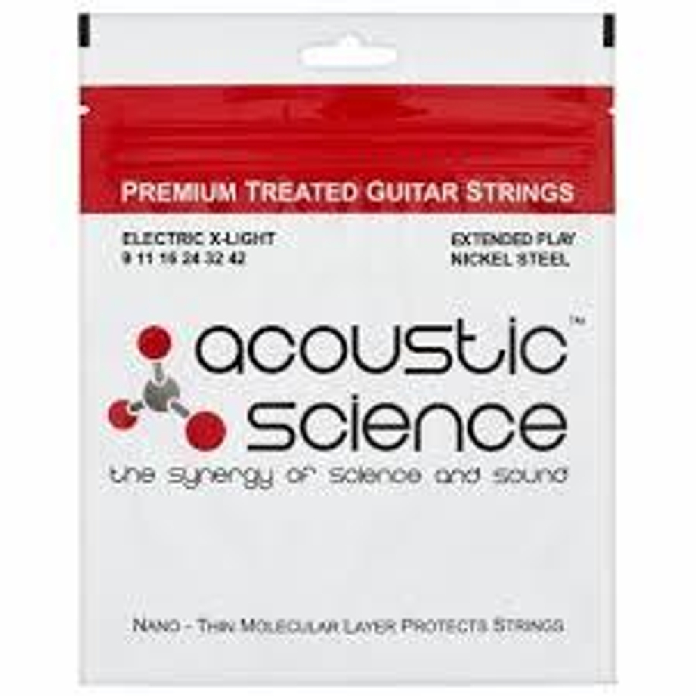 ACOUSTIC SCIENCE 9 11 16 24 32 42 NICKEL струны для электрической гитары, с покрытием.