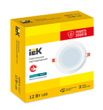Светильник светодиодный ДВО 1621 со стеклом круг 12Вт 4000К IP20 IEK