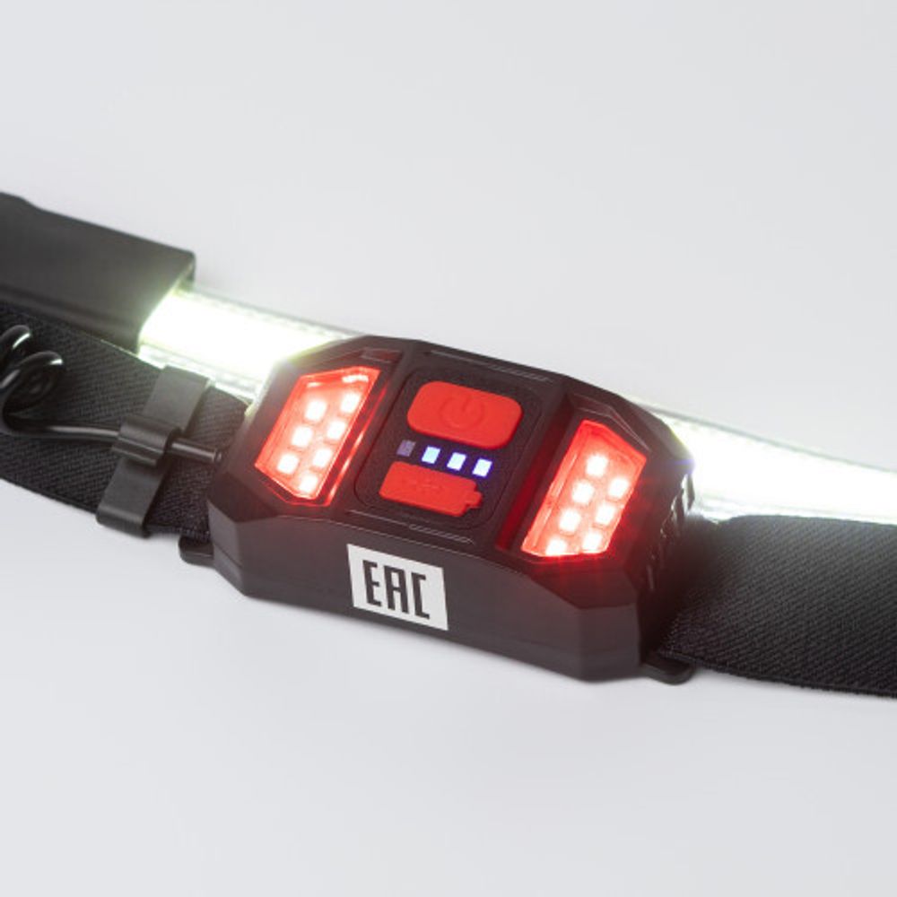 Фонарь налобный светодиодный ЭРА GA-807 Кибер аккумуляторный 5 Вт COB, 3 режима, miscro USB