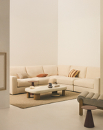 Alea 5-местный модульный угловой диван со съемным чехлом из шенилла цвета экрю 310 x 310 см