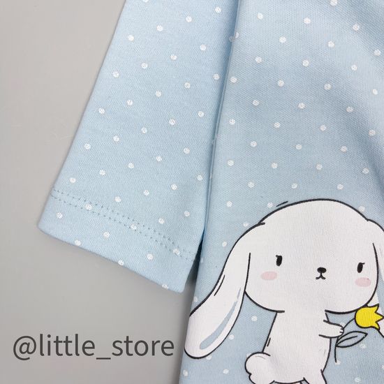 Слип хлопковый "Белые зайчики" на нежно-голубом