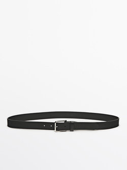 Massimo Dutti Ремень из мягкой кожи наппа, черный