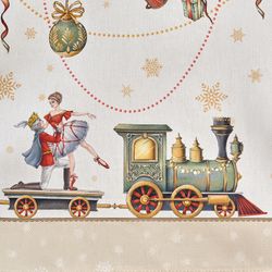 СКАТЕРТЬ ОВАЛЬНАЯ "ЩЕЛКУНЧИК" ,160Х220СМ БЕЖЕВЫЙ ,100% ХЛОПОК ,ТВИЛ