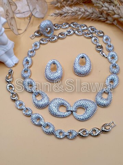 Набор украшений из кубического циркония."Блеск"