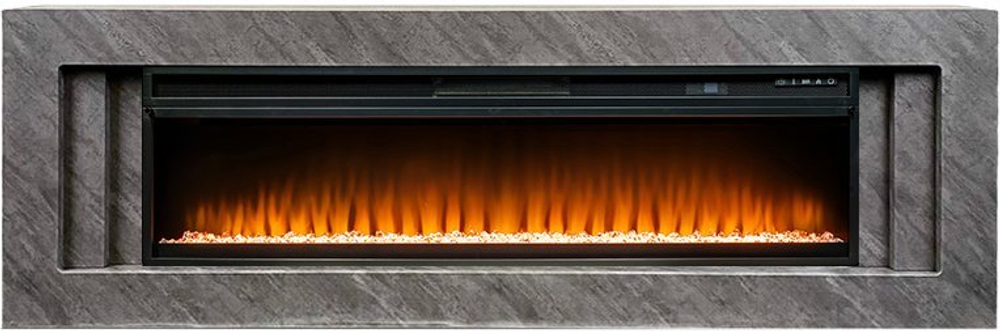 Каминокомплект Line 60 Concrete (Разборный) - Серый бетон с очагом Vision 60 LED