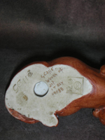 Статуэтка. Фарфор. Собака Такса в цилиндре. Capodimonte. Италия