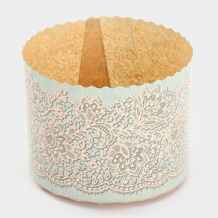 Форма для кулича d=11см h=8,5 см Кружева (голубая)