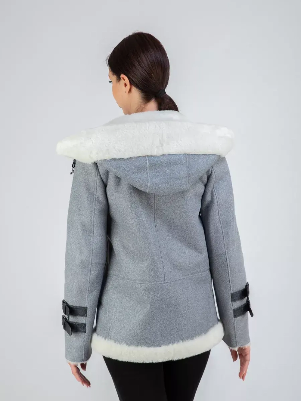 Дубленка авиатор натуральная с капюшоном