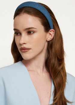 Объемный ободок из синей джинсы