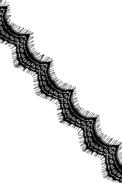 Узкое кружево шантильи чёрное неэластичное 4.5 см