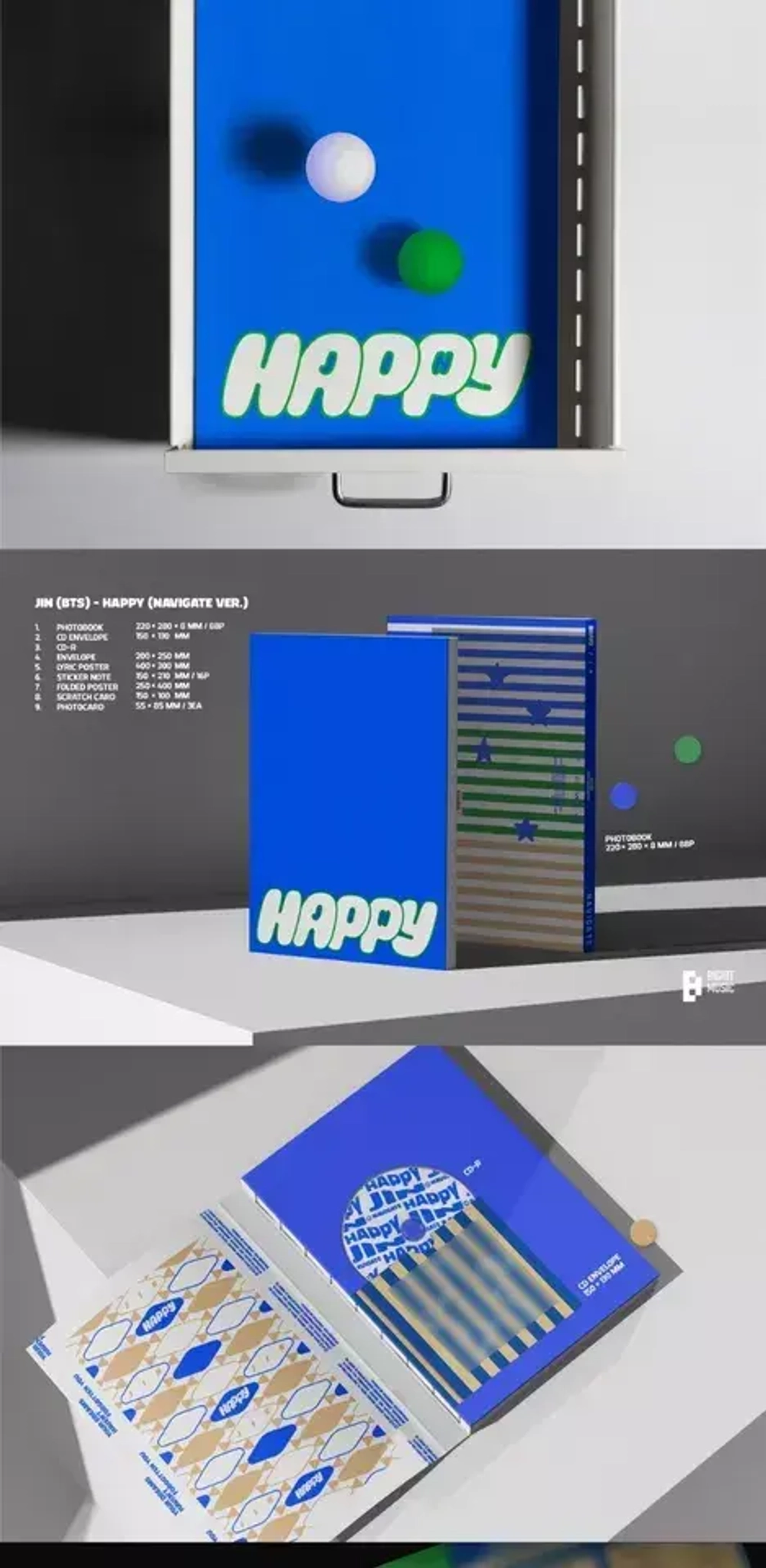 Альбом JIN BTS - HAPPY (Navigate ver.)