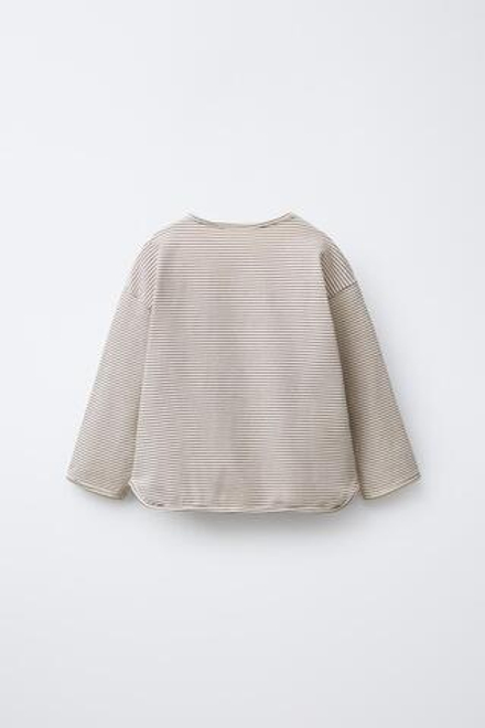 ZARA ФУТБОЛКА В ПОЛОСКУ С ВЫШИТЫМИ СЕРДЦАМИ, ЧЕРНЫЙ/ЭКРЮ