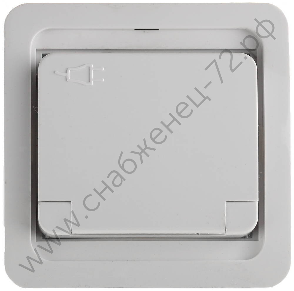 СВЕТОЗАР Гамма, одинарная с крышкой с заземлением цвет белый,16А/~250В, Электрическая розетка (SV-54110-W)