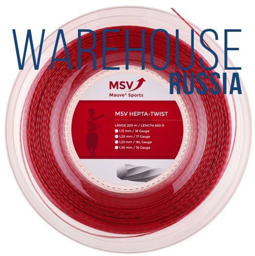 Теннисные струны MSV Hepta Twist (200 m) - красный
