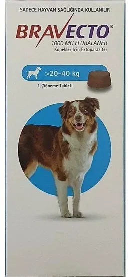 MSD Animal Health Бравекто для собак 20-40 кг, таблетки 1000 мг 1 шт. в уп., 1 уп.