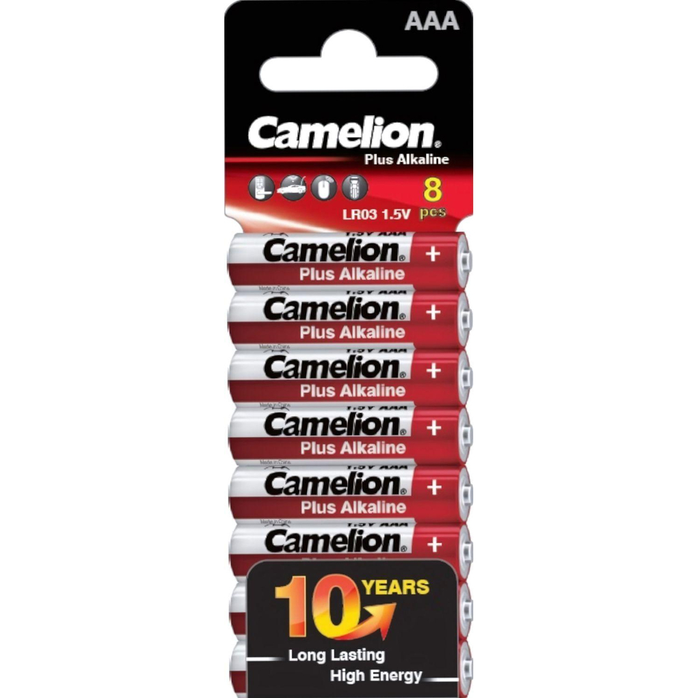 Батарейка Camelion Plus Alkaline 8шт/бл (LR03-SP8, 1.5В) (14861)