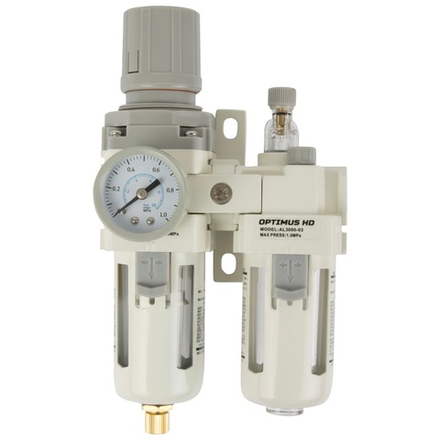 AC3010-03 Блок подготовки воздуха 3/8" с фильтром, манометром, маслораспылителем и регулятором давления