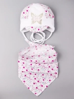 Шапка трикотажная на завязках и снуд