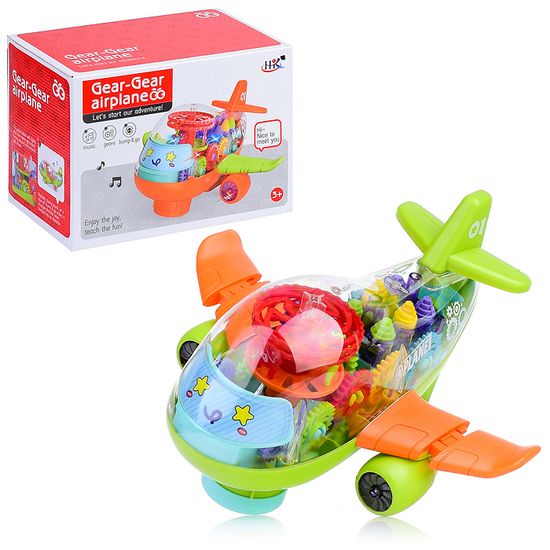 Механический самолётик  - шестерёнки ( свет, звук )