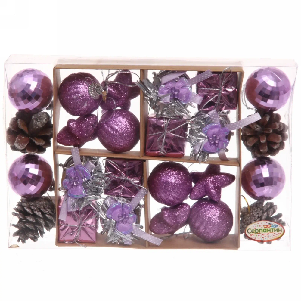 Набор украшений «Сказочное чудо» 3 см (28 предметов),фиолетовый