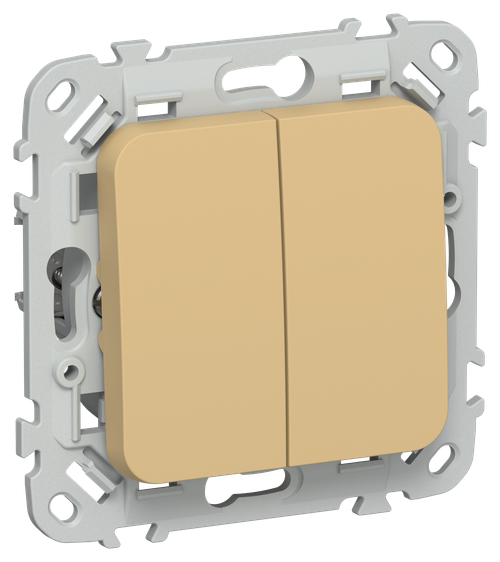 FLITE Выключатель 2-клавишный кнопочный 10А ВС12-2-0-ФлШм шамуа IEK