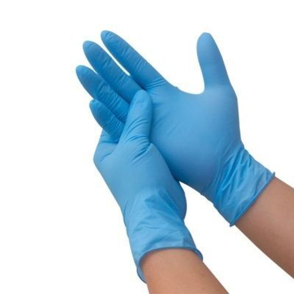 Перчатки медицинские смотровые нитриловые BENOVY, L (голубые)№100/1000