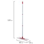 Швабра с флаундером 40 см, составной черенок 120 см, МОП микрофибра/абразив + МОП СИНЕЛЬ, PERKLIN (ПЕРКЛИН), 700987