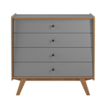 Комод «Винтаж» четыре ящика серый лак 7042/браун