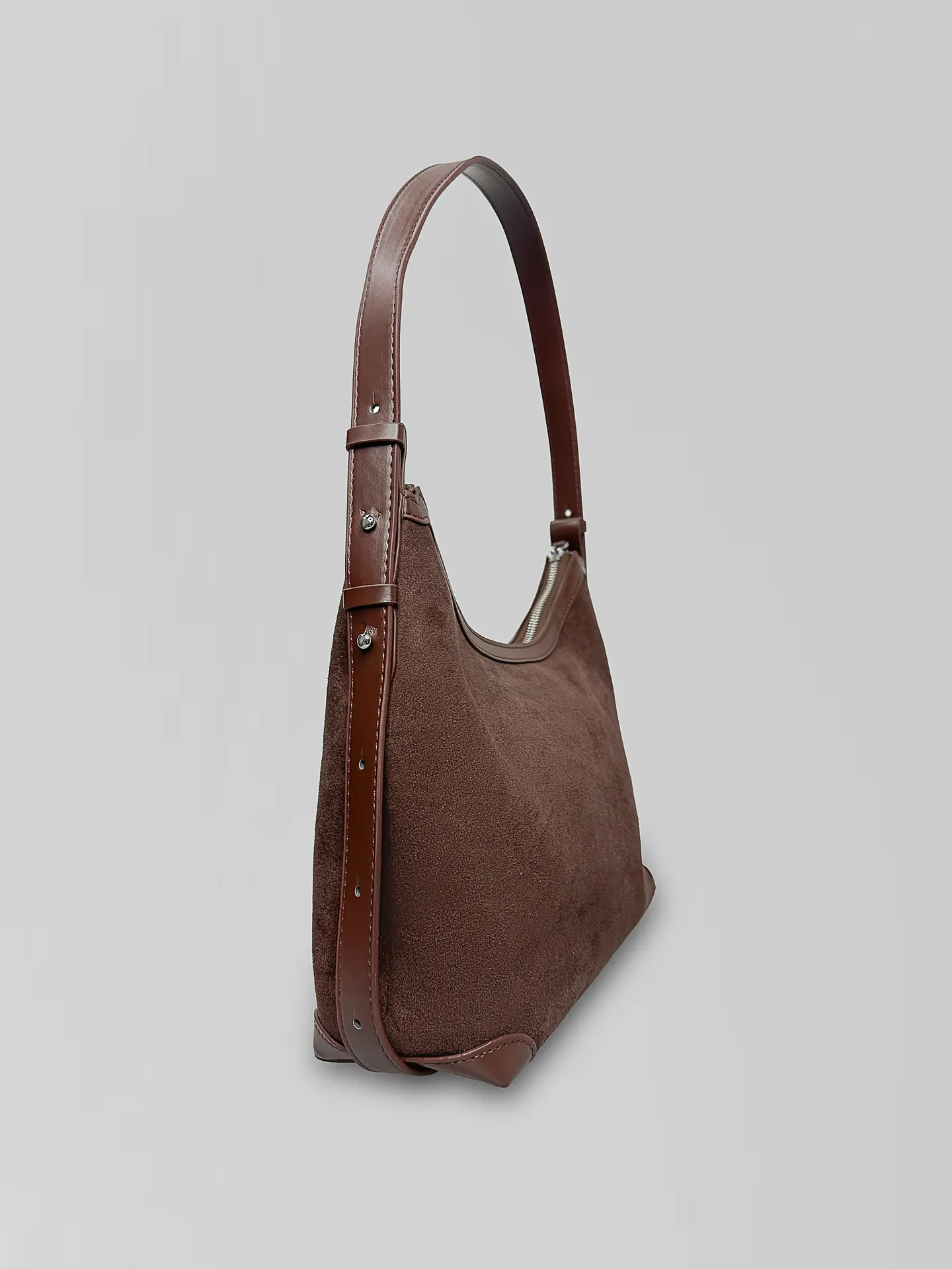 Сумка May Va 5057 замшевая на замке с одной ручкой и наружным кармашком на кнопке