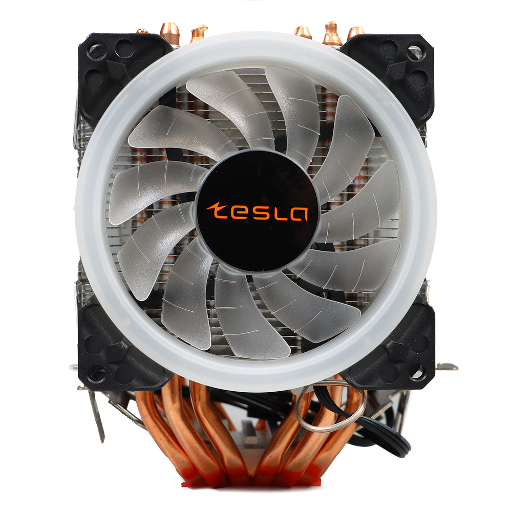 Кулер для CPU TESLA 620RGB, 2х92мм, 2200rpm, 3-pin, Al+Cu, серебристый-белый-прозрачный/FRGB, 64CFM, 23дБ, 6-PIPE(прямой контакт), TDP 180Вт, INTEL 1700/1200/115x/775/1366, AMD AM5/AM4/AM3(+)/AM2(+)/FM2(+)/FM1/754/940/939 (TSL-620-RGB)