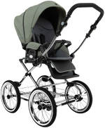 Детская коляска Roan Bass Next Classic d14 2.0 3 в 1 с автокреслом Tutis Elo Lux EduSky Black BSNC/92/2 Sage Green/Black/руч.Black