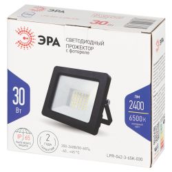 Прожектор светодиодный уличный ЭРА LPR-042-3-65K-030 30Вт 6500K IP65 встроенное фотореле гарантия 2 года