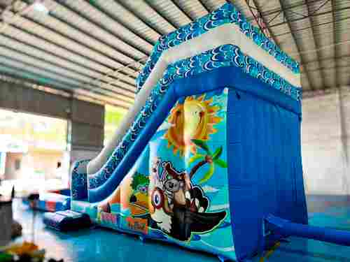 Надувной водный батут-горка с бассейном «Зверопой», размер 9*4*4,5 м