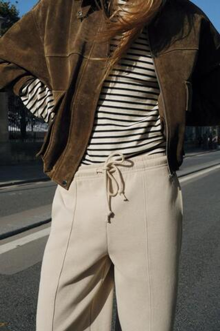 ZARA МЯГКИЕ ШИРОКИЕ БРЮКИ, ПЕСОЧНЫЙ