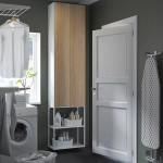 Книжный шкаф - IKEA ENHET/ЭНХЕТ ИКЕА, 60х32х255 см, светло-коричневый/белый